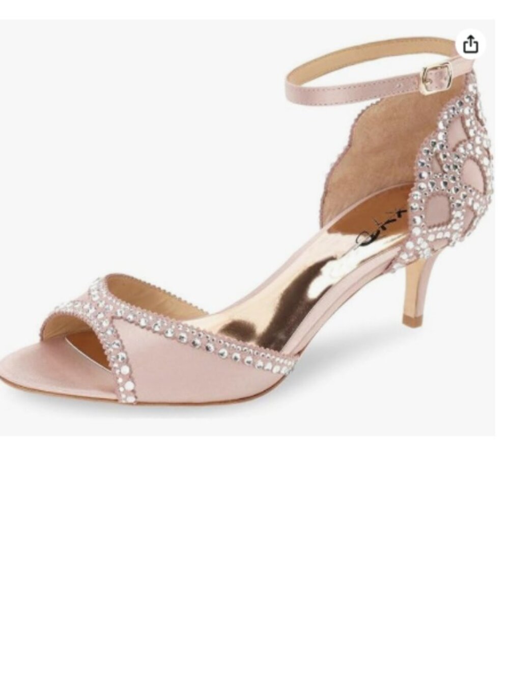 XYD Pink Sandal Peep Toe, D'Orsay Kitten Heels, Rhinestone Ankle Strap Shoes